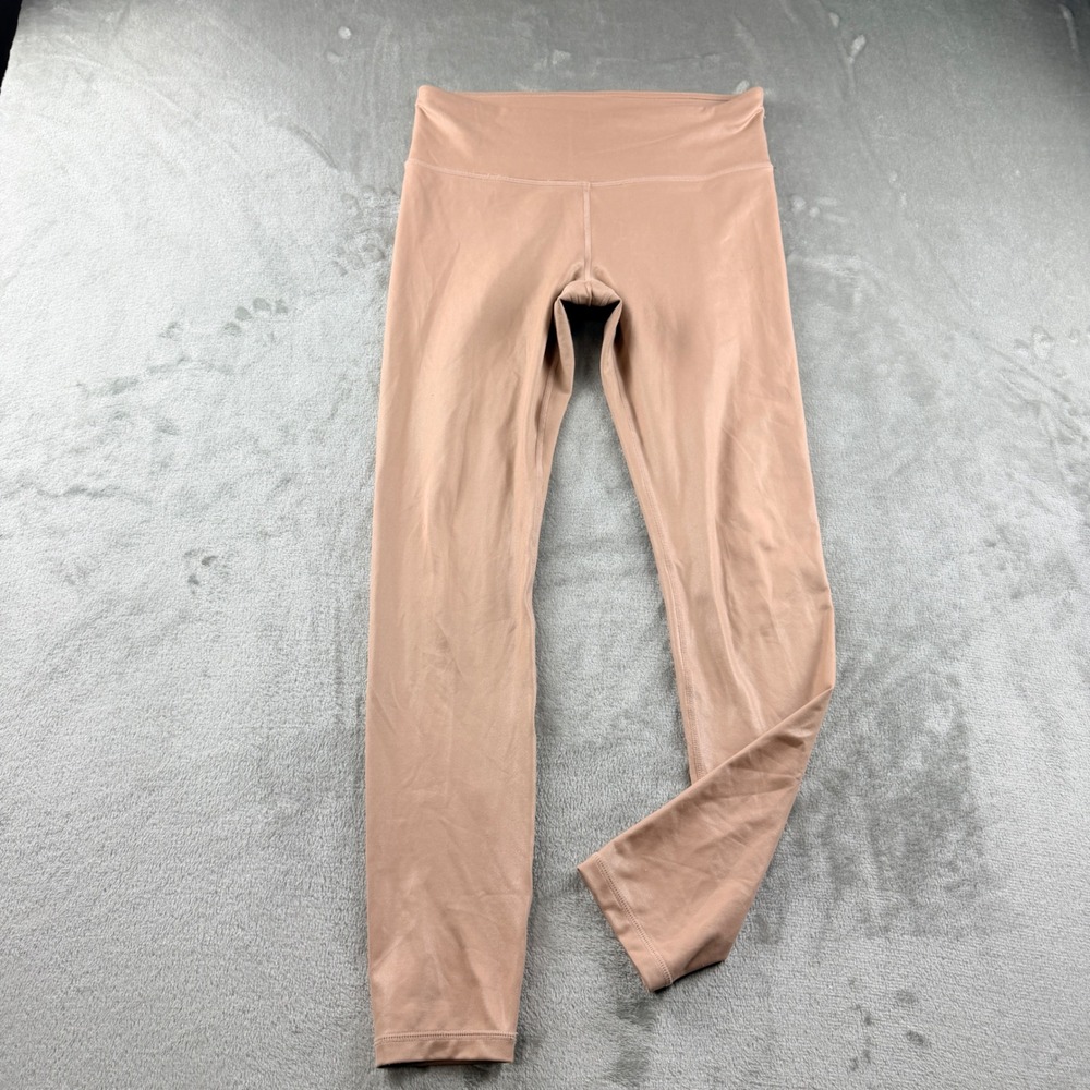 Athleta Women's Small Elation Shimmer Tan Rose Gold Metallic Leggings 530635